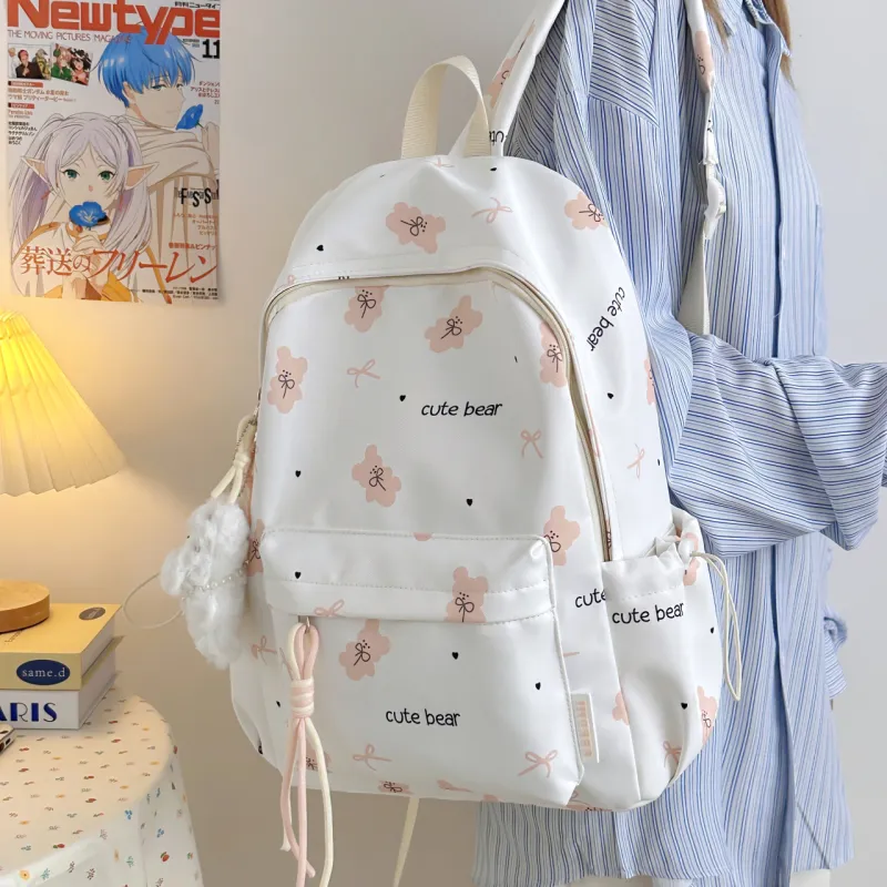 Meow In The Grass Nylon Backpack Regular Women's Multicolor-4