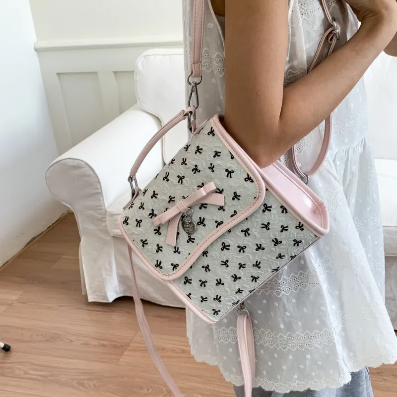 Meow In The Grass PU Backpack Women's White/Pink/Black-2