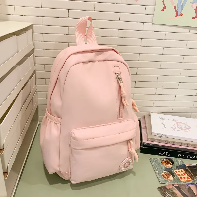 Meow In The Grass Nylon Backpack Unisex Black/Pink/Blue/Yellow/Khaki/Green/Purple-8