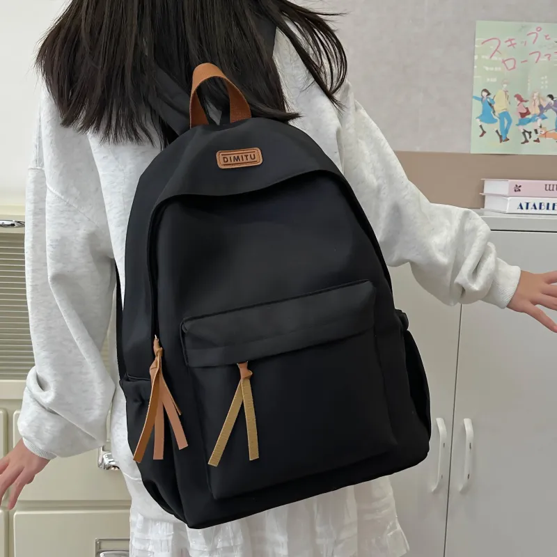 Meow In The Grass Nylon Backpack Unisex White/Black/Red/Blue-9