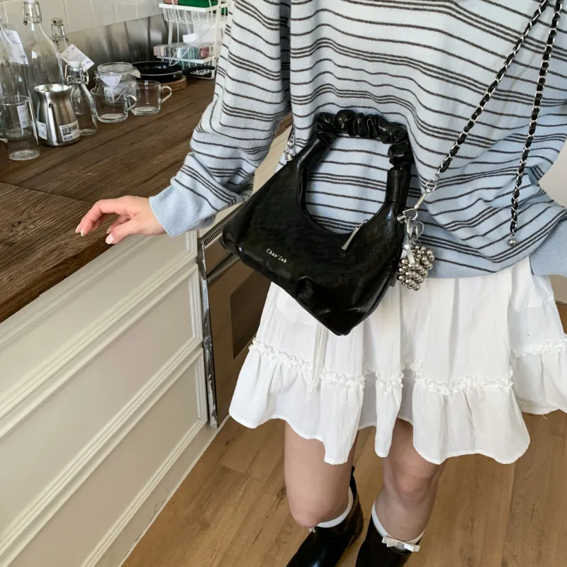 Meow In The Grass PU One Shoulder Handbag Women's White/Silver/Pink/Black-13
