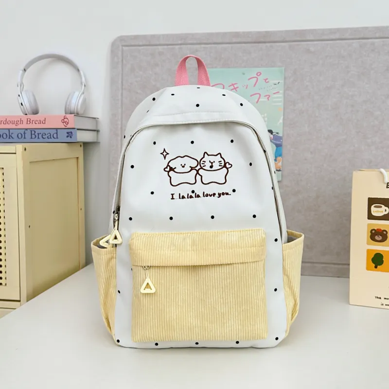 Meow In The Grass Nylon Backpack Unisex Multicolor-19