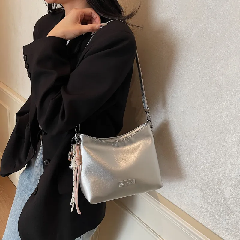 Meow In The Grass PU Crossbody Bag, Shoulder Bag Regular Women's Black/Coffee/Blue/Silver/Pink/Ecru-17