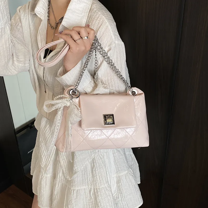 Meow In The Grass PU Shoulder Bag Women's Black/Light Pink/Ivory/Burgundy-15