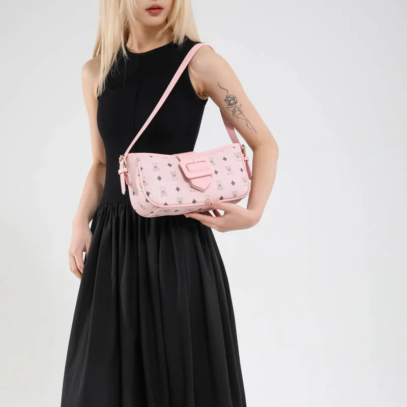 Meow In The Grass PU Shoulder Bag Women's Black/Pink/Brown/White-9