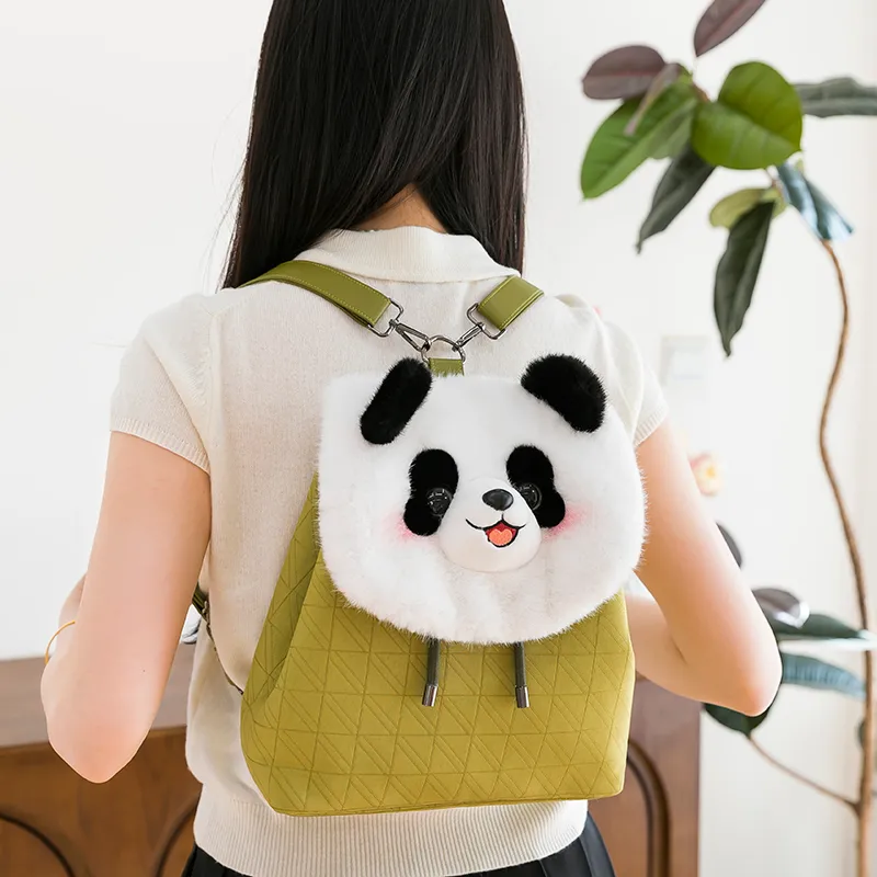 Meow In The Grass Suede Backpack Regular Women's Multicolor-2