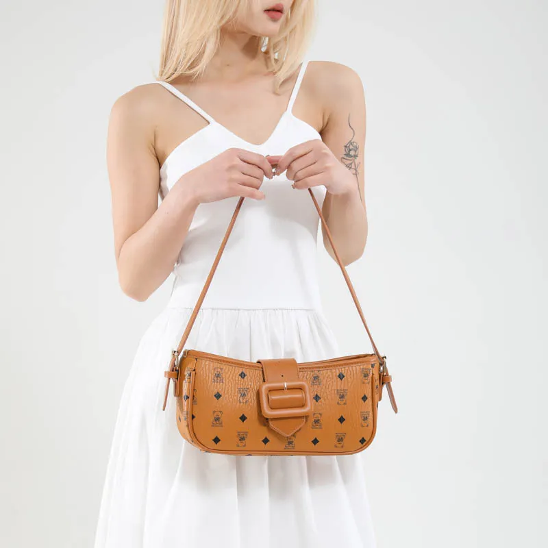 Meow In The Grass PU Shoulder Bag Women's Black/Pink/Brown/White-14