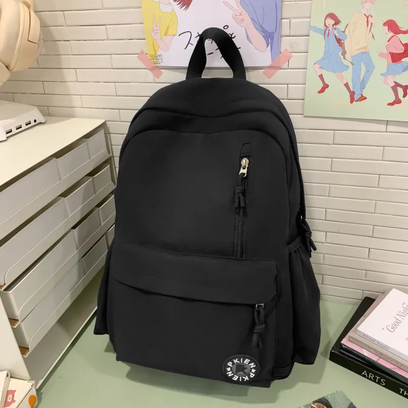 Meow In The Grass Nylon Backpack Unisex Black/Pink/Blue/Yellow/Khaki/Green/Purple-2