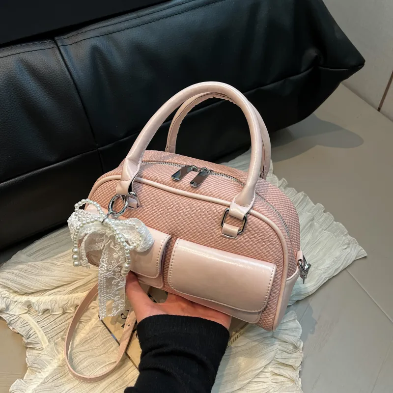 Meow In The Grass PU Handbag Women's Pink/Green/Black/White/Blue-5