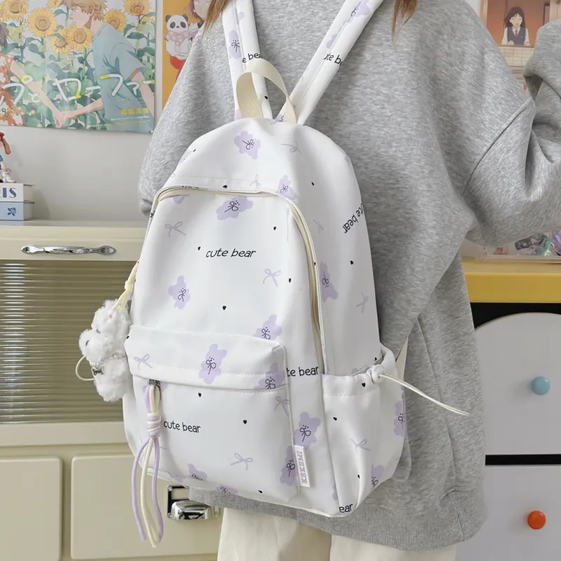 Meow In The Grass Nylon Backpack Regular Women's Multicolor-15