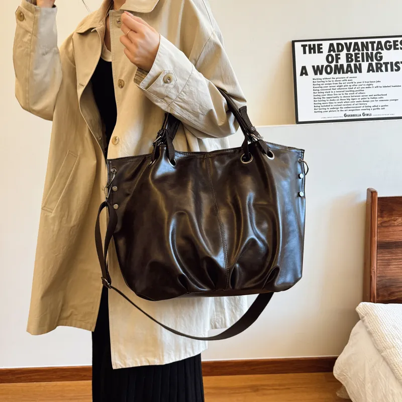 Meow In The Grass PU Shoulder Bag Women's Brown/Coffee-6