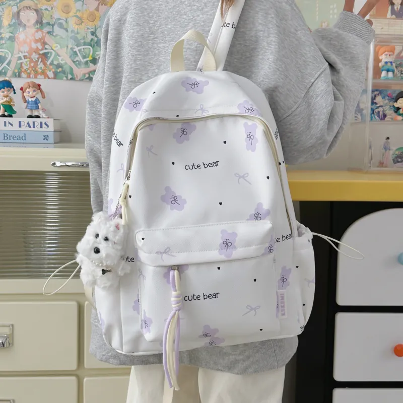 Meow In The Grass Nylon Backpack Regular Women's Multicolor-14