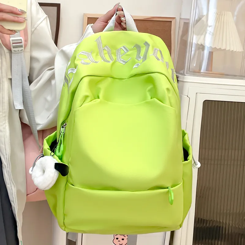 Meow In The Grass Nylon Backpack Unisex Multicolor-1