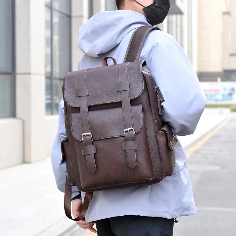 Meow In The Grass PU Backpack Unisex Yellow Brown/Brown/Classic Black-10