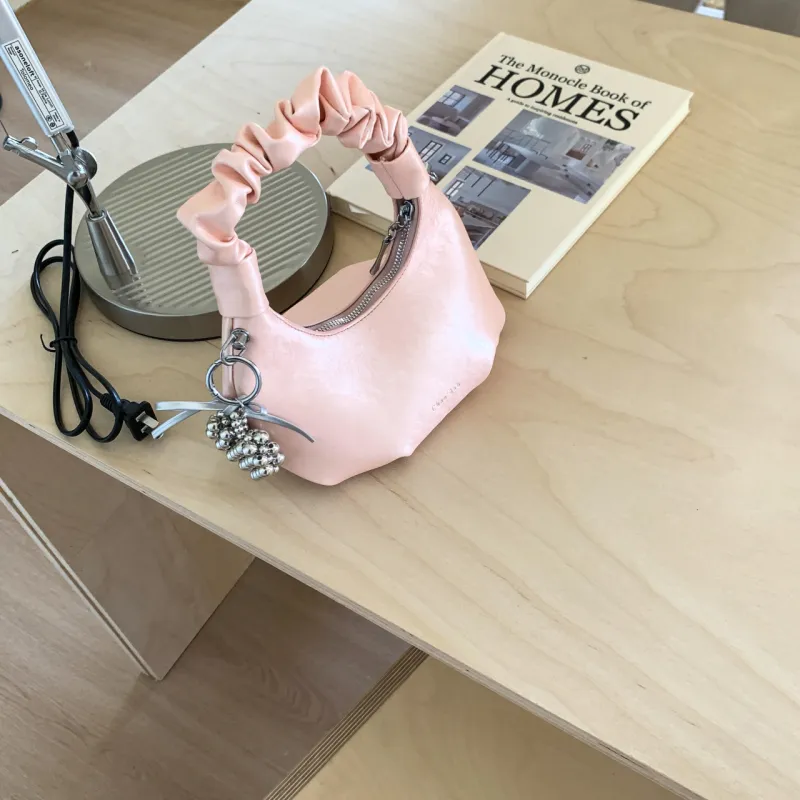 Meow In The Grass PU One Shoulder Handbag Women's White/Silver/Pink/Black-17