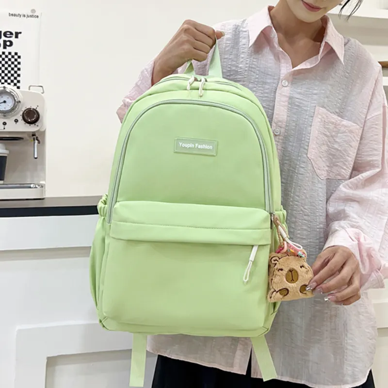 Meow In The Grass Oxford Backpack Regular Unisex Yellow/Pink/Blue/Black/Green-21
