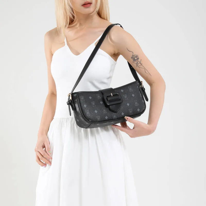 Meow In The Grass PU Shoulder Bag Women's Black/Pink/Brown/White-4