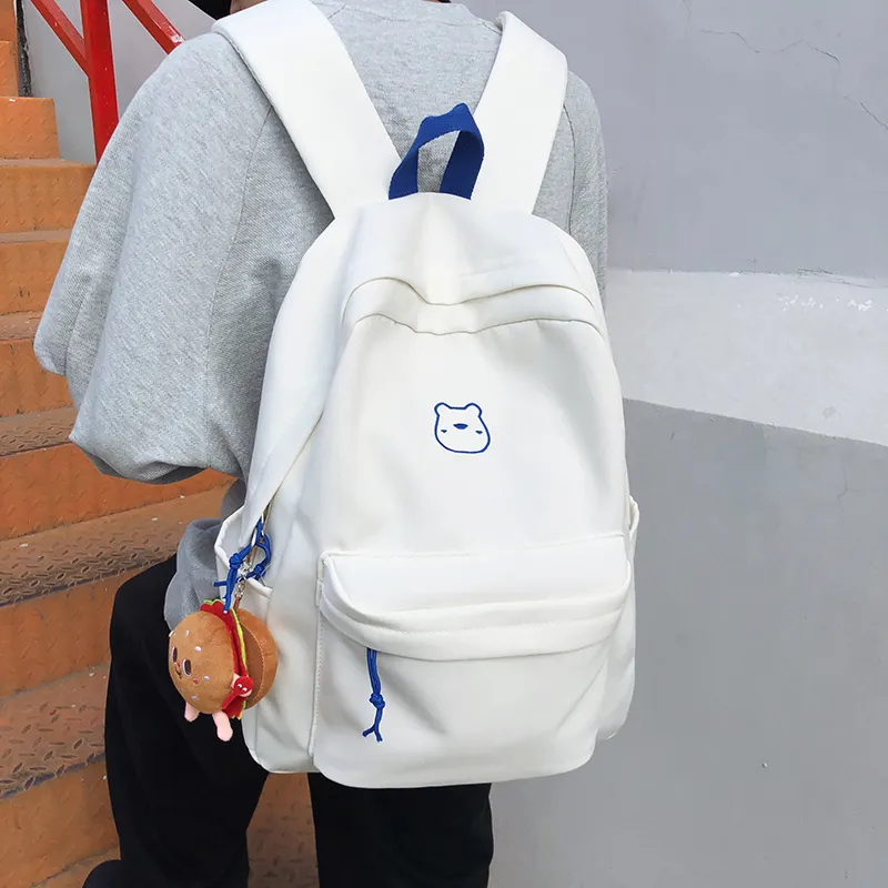 Meow In The Grass Nylon Backpack Regular Unisex Black/White-10