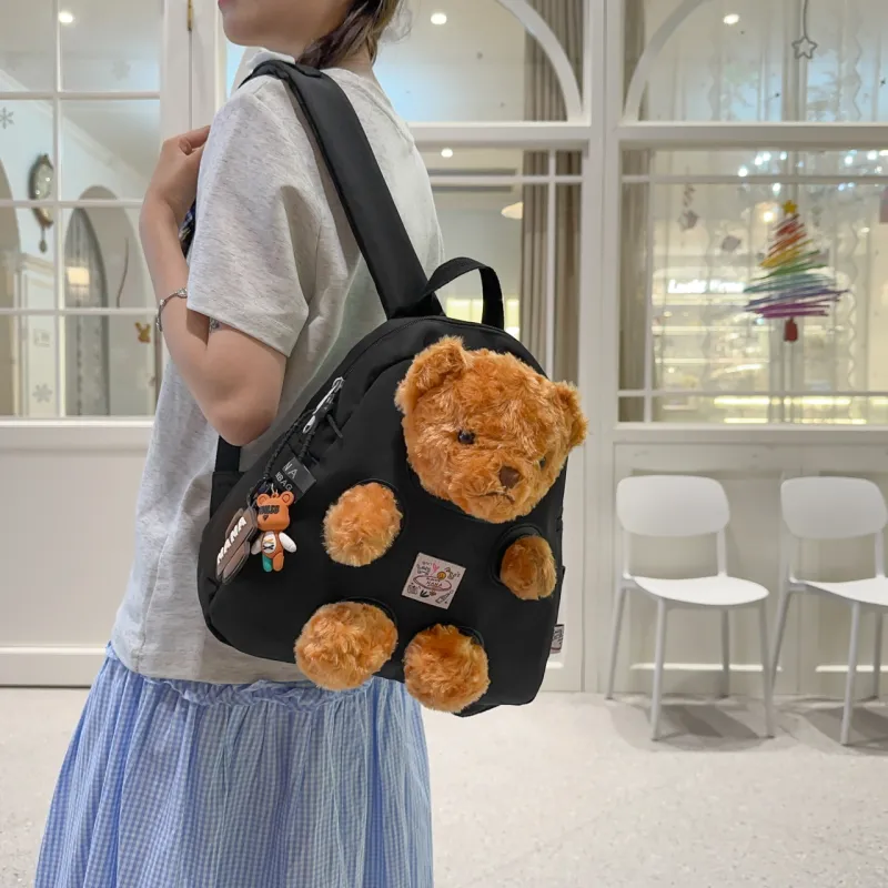 Meow In The Grass Nylon Backpack Women's Multicolor-1
