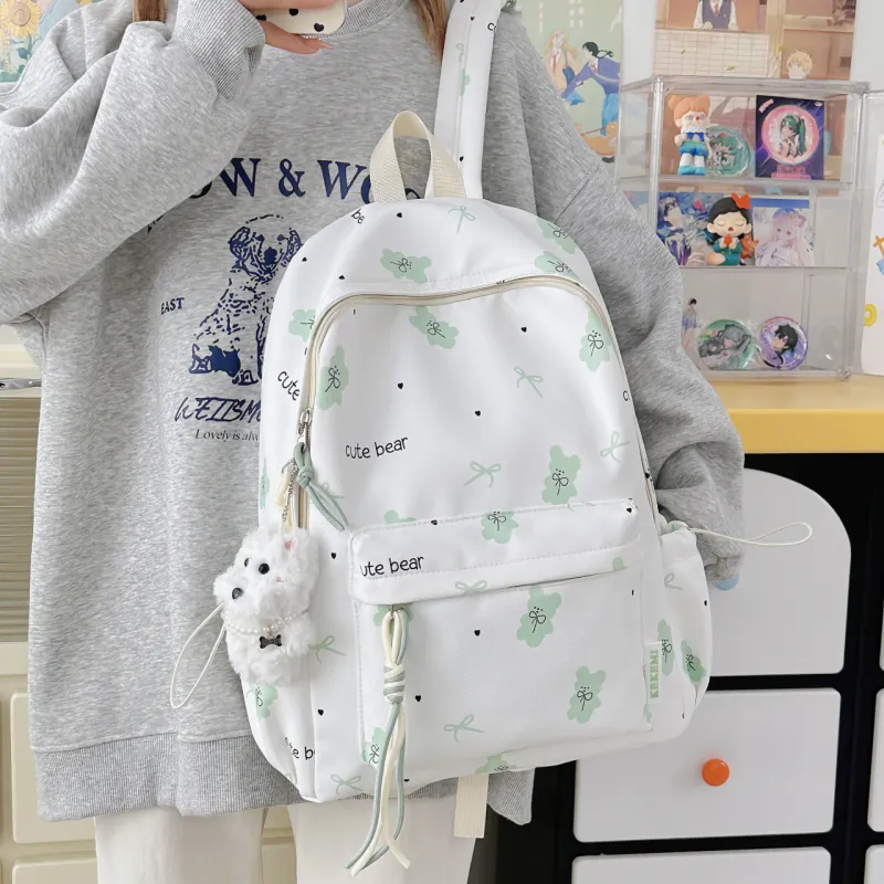 Meow In The Grass Nylon Backpack Regular Women's Multicolor-28