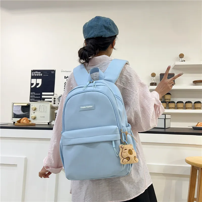 Meow In The Grass Oxford Backpack Regular Unisex Yellow/Pink/Blue/Black/Green-13