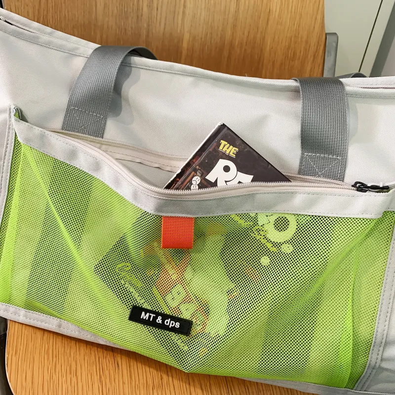 Meow In The Grass Nylon Travel Bag Unisex Black/Gray-8