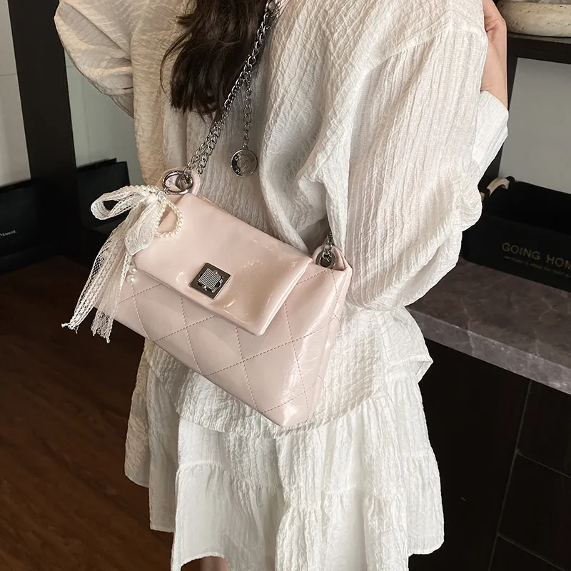 Meow In The Grass PU Shoulder Bag Women's Black/Light Pink/Ivory/Burgundy-13