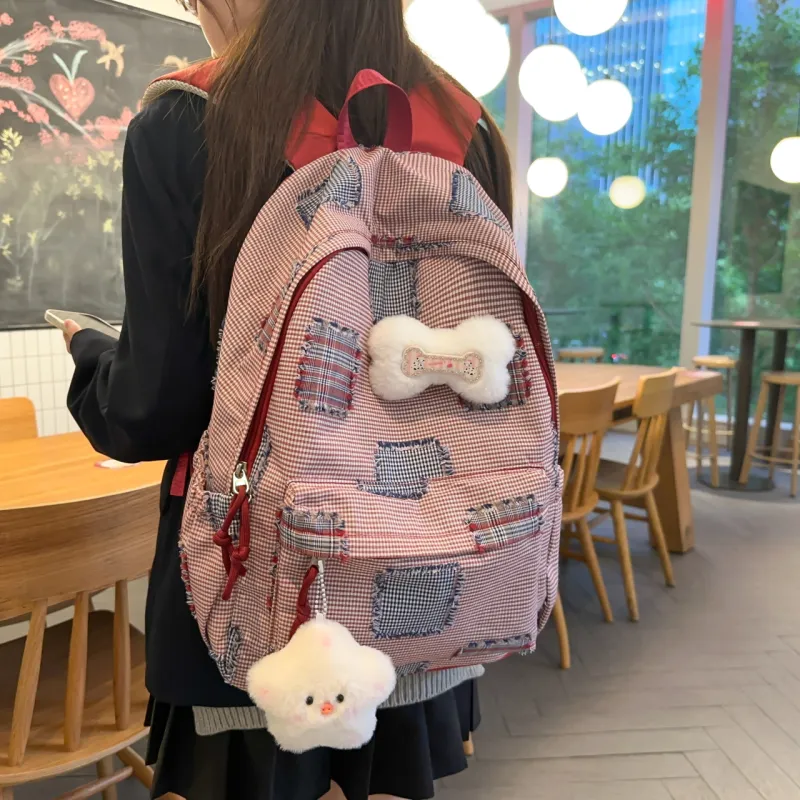 Meow In The Grass Nylon Backpack Tubas Women's Multicolor-8