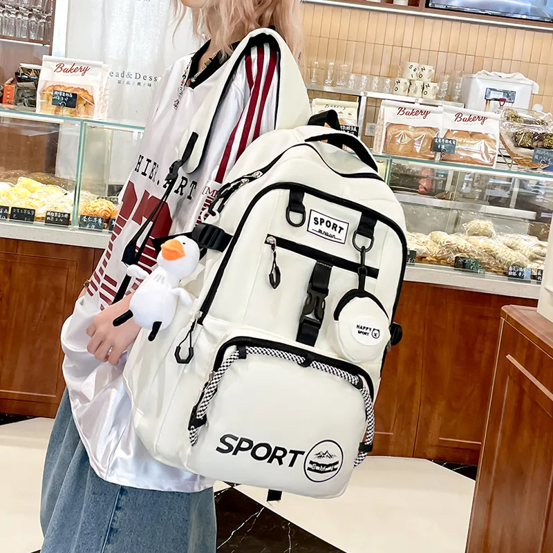Meow In The Grass Nylon Fabric Backpack Unisex Multicolor-9