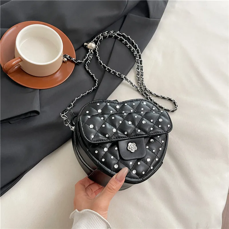Meow In The Grass PU Heart Shaped Bag Shoulder Bag Women's Multicolor-9