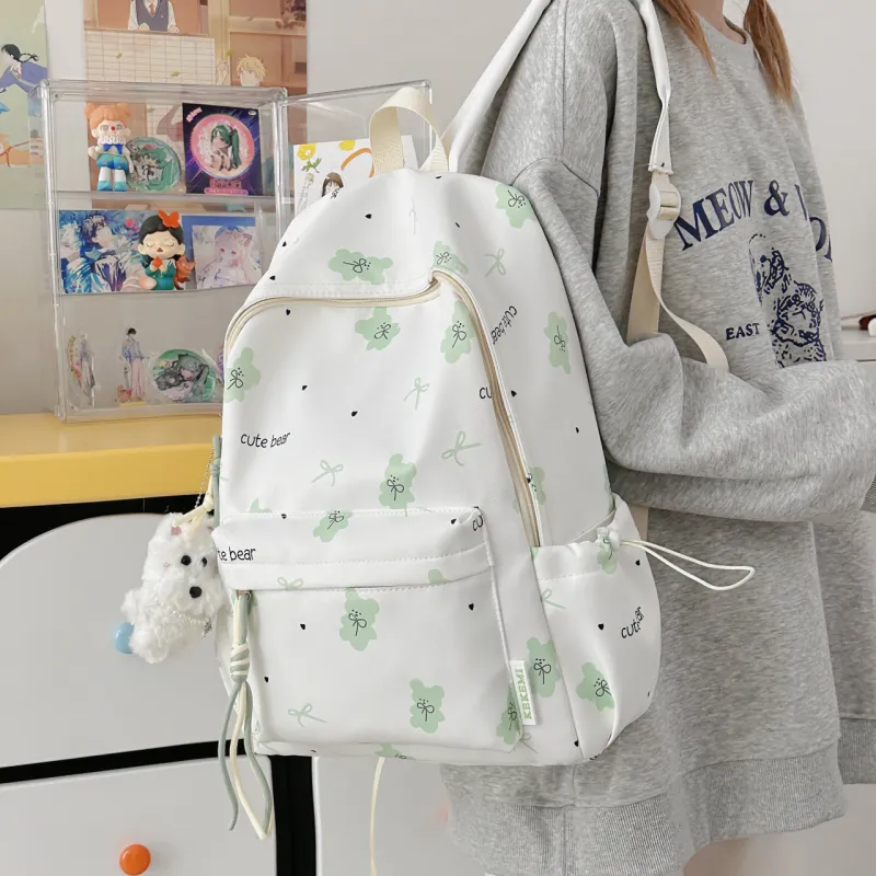 Meow In The Grass Nylon Backpack Regular Women's Multicolor-30