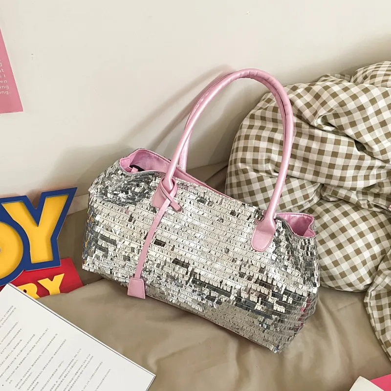 Meow In The Grass PU Shoulder Bag, Shoulder Bag Women's Black/Silver/Green/Pink-23