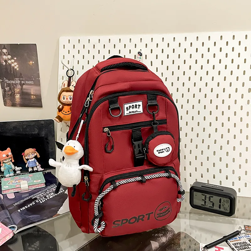 Meow In The Grass Nylon Fabric Backpack Unisex Multicolor-16