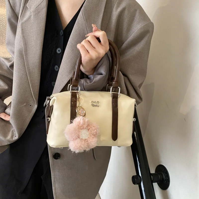 Meow In The Grass PU Handbag Women's Pink/Coffee/Coffee/Black-6