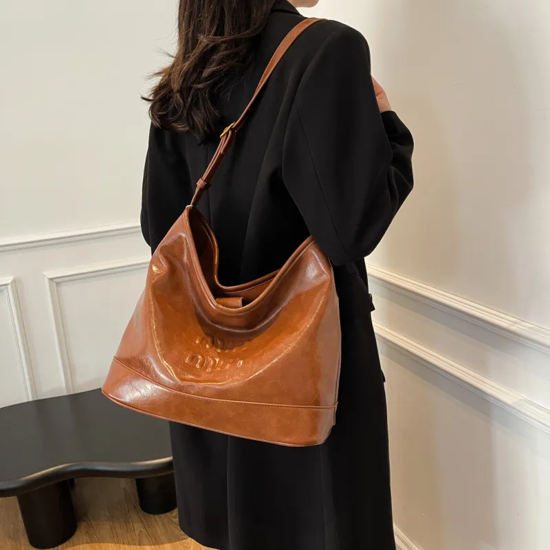 Meow In The Grass PU Shoulder Bag Regular Women's Coffee/Ecru/Brown/Black-12
