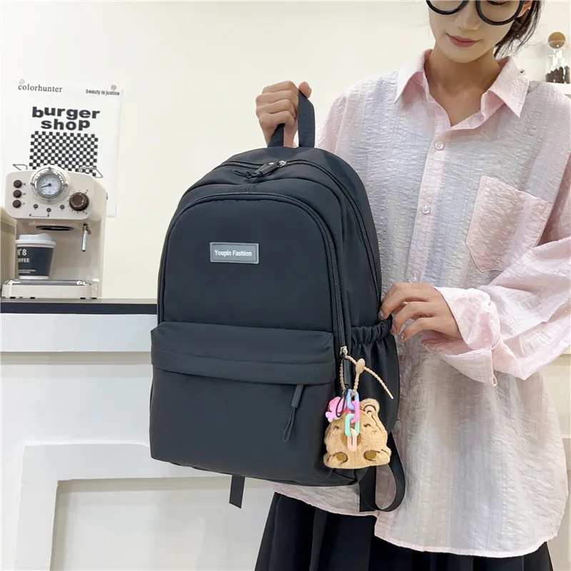 Meow In The Grass Oxford Backpack Regular Unisex Yellow/Pink/Blue/Black/Green-26