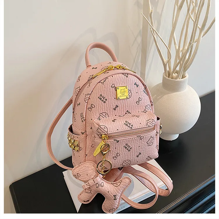 Meow In The Grass PU Backpack Women's Multicolor-8