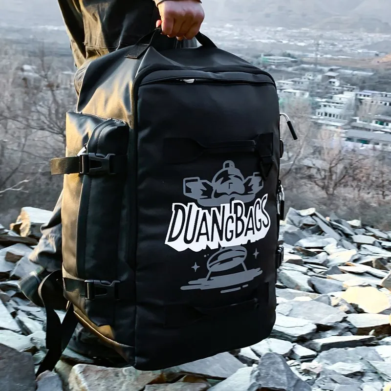 Meow In The Grass PU Backpack Unisex Black White Letter/Black Pink Letter/Black Blue Letter/Black Green Letter-2