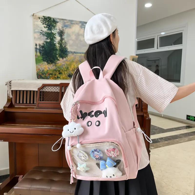 Meow In The Grass Nylon Backpack Unisex Multicolor-21