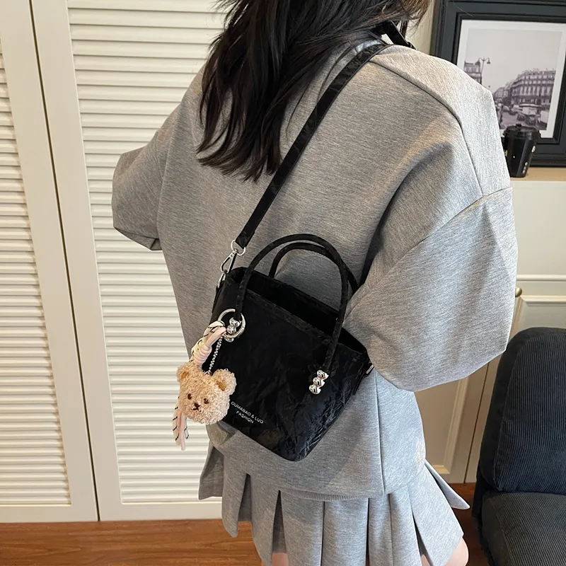 Meow In The Grass PU One Shoulder Handbag Regular Women's Pink/Black/Ecru/Silver-1