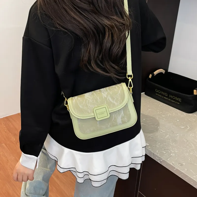 Meow In The Grass PU Crossbody Bag, Shoulder Bag Women's Cream White/Cherry Blossom Pink/Green/Black-14
