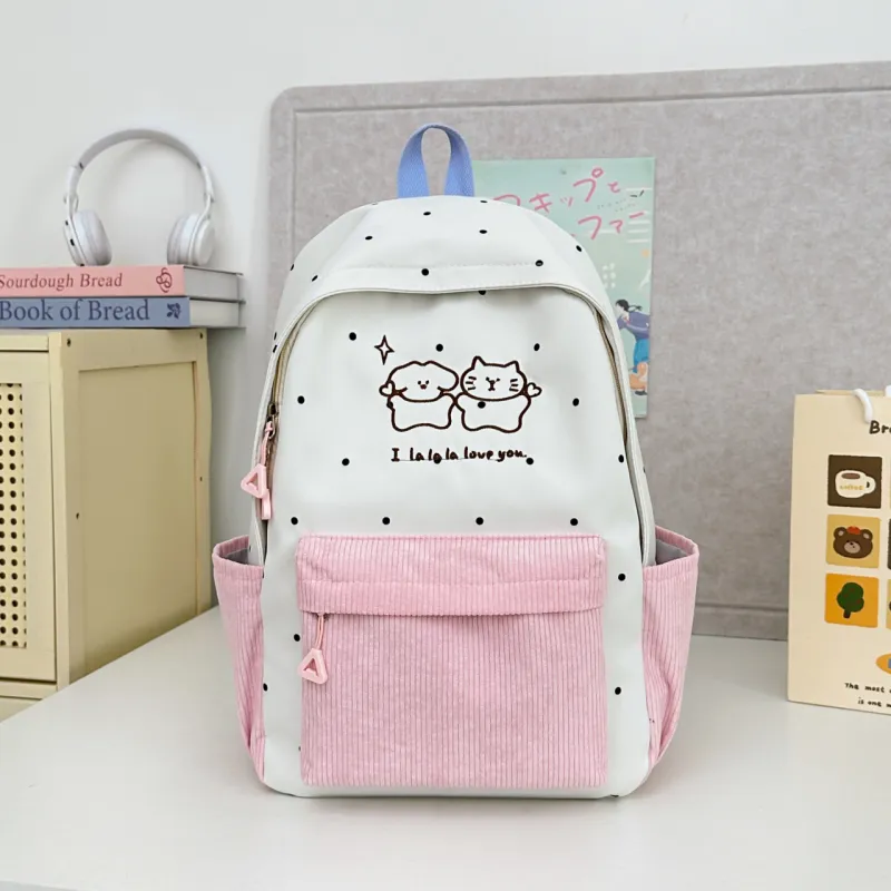 Meow In The Grass Nylon Backpack Unisex Multicolor-13