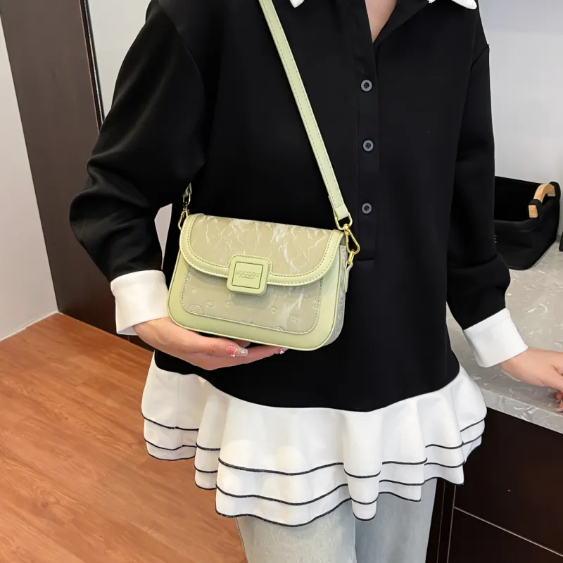 Meow In The Grass PU Crossbody Bag, Shoulder Bag Women's Cream White/Cherry Blossom Pink/Green/Black-16