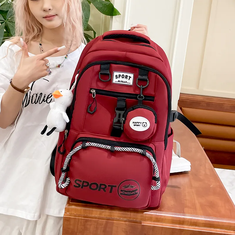 Meow In The Grass Nylon Fabric Backpack Unisex Multicolor-14