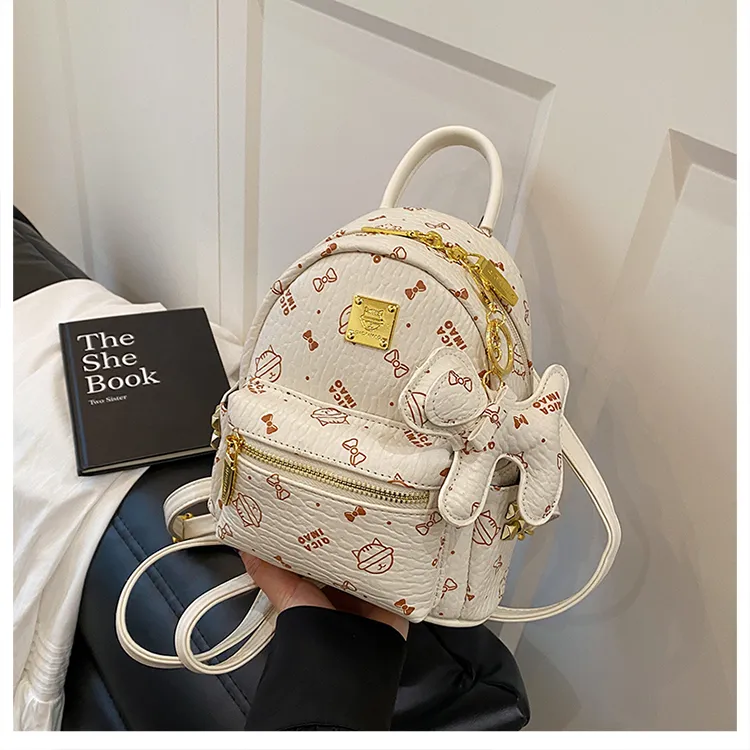 Meow In The Grass PU Backpack Women's Multicolor-4