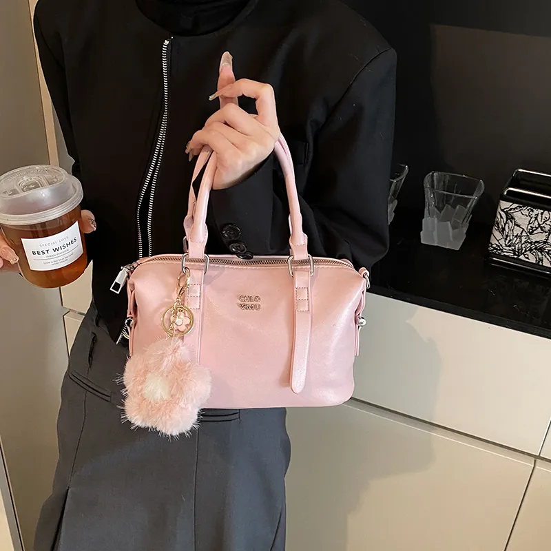 Meow In The Grass PU Handbag Women's Pink/Coffee/Coffee/Black-2