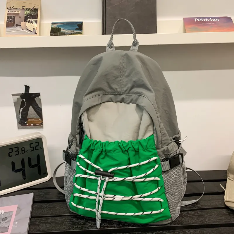 Meow In The Grass Nylon Backpack Unisex Multicolor-9