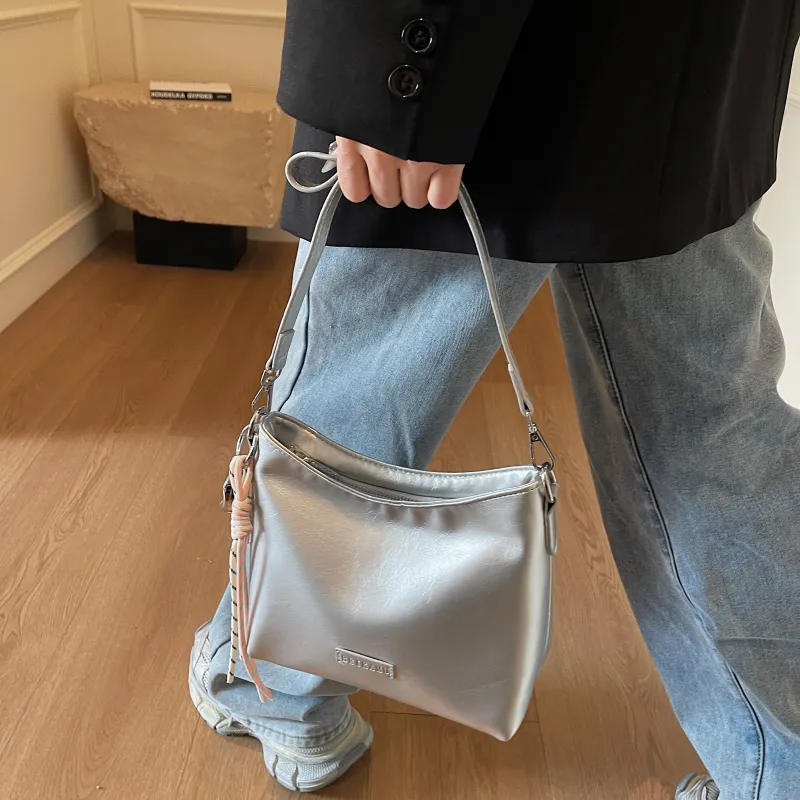 Meow In The Grass PU Crossbody Bag, Shoulder Bag Regular Women's Black/Coffee/Blue/Silver/Pink/Ecru-14