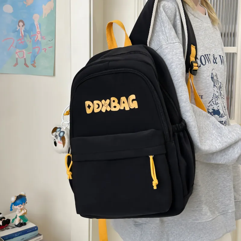 Meow In The Grass Polyester Backpack Unisex Red/Black/Yellow/Dark Blue-8