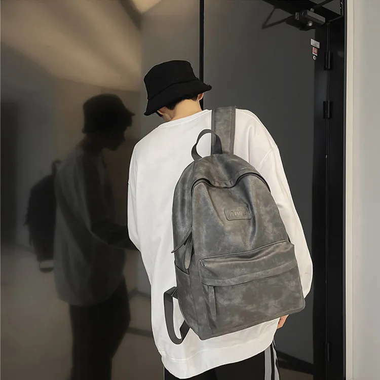 Meow In The Grass PU Backpack Regular Unisex Ecru/Black/Gray-5